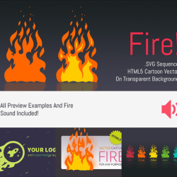 Cartoon Vector Fire - HTML5 Edge Banner Animation