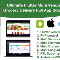 Grocery / delivery services / ecommerce multi vendors(android + iOS + website) flutter 3 / laravel v5.0